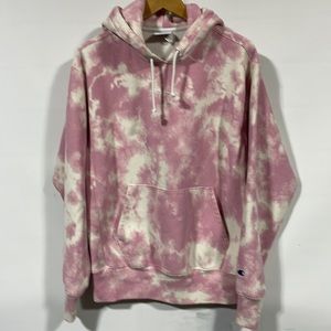 Champion tie dye fleece hoodie sweatshirt